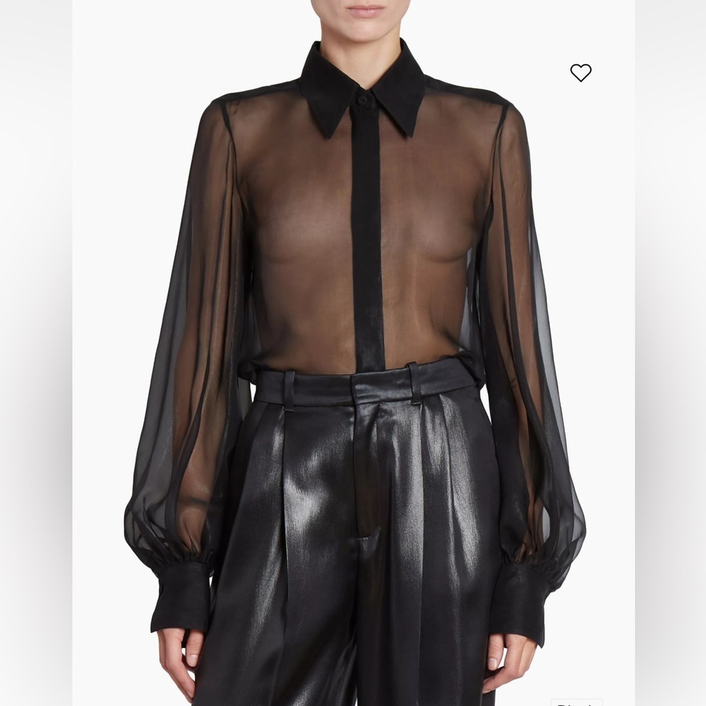 Chloé Sheer Silk Chiffon Blouse